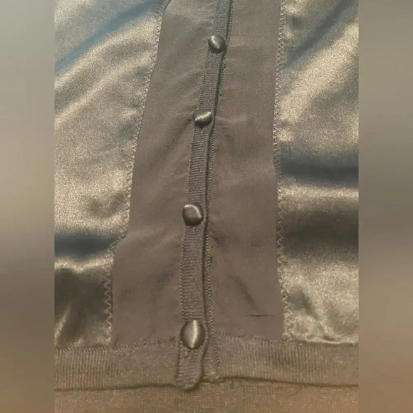 Unbranded Satin Button Down Cardigan with Silk Sheer Panels - Picture 7 of 9